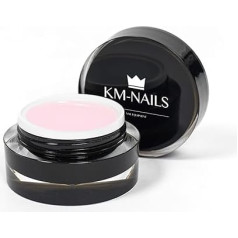 KM-Nails 15 ml builder gel in pink milky fibreglass gel, also suitable for press on tips