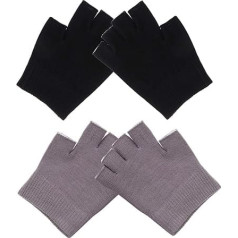 MAGICLULU Winterhandschuh 2 Paar Halbfinger-Feuchtigkeitshandschuhe feuchtigkeitsspendende Handschuhe Gel-Handschuhe fingerlos schwarze Handschuhe Touchscreen-Handschuhe trockene Handschuhe
