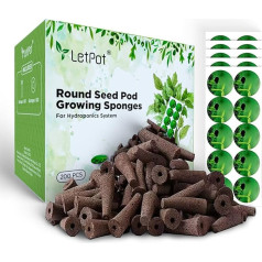LETPOT Seed Pod Kits, Replacement Growing Sponges, Propagation Sponges for Hydroponic Indoor Garden Systems with 100 Sponges and 100 Stickers, Pack of 200