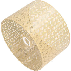 Hollow Metal Lampshade, E27 E14 Base, Strong Light Filtering, Eye Protection, Hollow Pattern, Hollow Metal Lampshade, Table Lamp Cover, for (Gold)