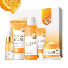 Skin Care Gift Set for Teen Girls - Vitamin C Skincare Kits & Kits - Anti-Aging Gift Sets for Women, Pampering Gifts for Her with Cleansing Toner Toner - Face Cream
