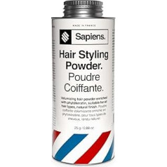 Sapiens Barbershop Haarpuder, 25 g, sofortiges Volumen und Texturen, hergestellt in Frankreich, unsichtbares Haarpuder, ohne Rückstände