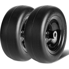 VEVOR Lawn Mower Tyre with Rim, 11 x 4-7 Inch Tubeless Tractor Tyres, 2 Pack Tyre and Wheel Assembly, Puncture Resistant PU Tyre, 3.4 Inch Centred Hub, 3/4 Inch Socket Size