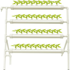 NIGORIY Hydroponic Grow Kit 36 Plant Sites 4-Layer Hydroponics Growing System 200L Pump Flow Hydroponic System 1.8 m Water Pump Head Flow Deep Water Culture Gardens with Pump