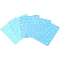 Toyvian Nail Art Stickers Christmas Snowflakes Wet Stickers Self-Adhesive 5 Sheets