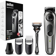 Braun Beard Trimmer BT5260 & Hair Trimmer for Men, Sharp Blades, 39 Length Settings, Black/Silver Metal, UK Plug