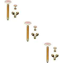 Healeved 3 Sätze Jade-Massagegerät Elektrischer Scraping Gesichtsroller skincare tools elektrische fußmassageräte Jade-Gesichtsroller Gesichtsmassagegerät Zinklegierung Golden