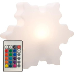 8 seasons Design Shining Crystal LED Snowflake (Diameter 60 cm, White) with Colour Changer (15 Colours), Includes Bulb, Table Lamp, Decorative Winter Illuminated, Mood Light, for Indoor and Outdoor