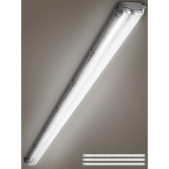 wowspeed Wet Room Light LED 150 cm, 44 W 4400 LM LED Fluorescent Tube, 4000 K Neutral White Cellar Lamp, IP65 Waterproof Ceiling Light Tube, Workshop Lamp for Basement, Garage, Kitchen