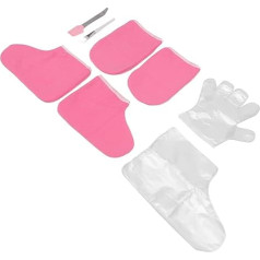 Qukaim Paraffinwachs-Handschuhe, Socken-Set, Wachsbehandlung, Handfuß-Set, rosa Stoffhandschuh, 100 Stück, Einweghandschuh, Fußabdeckung, feuchtigkeitsspendende Gel-Stiefel, Spa-Handschuhe, Socken,