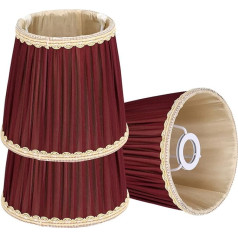 Cyrank Chandelier Lampshade, Fabric Lampshade, Red Lamp Cover, Fabric E14 Protective Cover for Table Lamp, Desk Lamp, Small Lampshade, Lampshade for Wall Lamp, Table Lamp