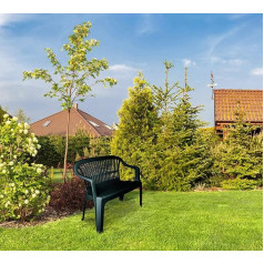 Dmora - Eboli Garden Bench, Monoblock Garden Bench, Outdoor Bench, 100% Made in Italy, Cm 114 x 55h82, Green