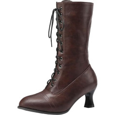Haiorziyou Women's Lined Buckles Cowboy Boots Women's Ankle Boots with Heel Elegant Warm and Waterproof High Boots Winter Boots Classic Zip Snow Boots Low Heel Western Boots