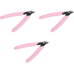 Nail Clippers, Cuticle Trimmer, Inline Spring Stainless Steel, Automatic Rebound, Ergonomic 3-Piece Cuticle Cutter for Salon (Pink)