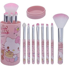 Make-up-Pinsel-Set, 8-teilig, rosa Make-up-Pinsel mit niedlichem Make-up-Pinselhalter, Lidschatten, Lipgloss, Kosmetikpinsel-Set für Mädchen und Frauen