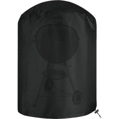 Barbecue Cover, Weatherproof, Round, Gas Grill Cover, Weatherproof, BBQ Cover, Gas Grill, Windproof, UV and Waterproof, with Drawstring, Black, 100 x 90 cm