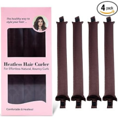 Moguri Pack of 4 Heat-Free Curlers, Curlers for Sleeping, Heat-free Curls Overnight, Flexi Rods with Buttons, Heat-Free Curling Iron for All Hair Types