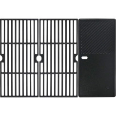 Denmay Cast Iron Grate 43 x 62 cm for Charbroil, Enders Boston 3, Enders Monroe 3 Pro, Landmann Triton 3&4, Profi Cook PC-GG 1058/1059, Barbecook Siesta 310, Broil King, Pack of 3
