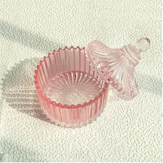 Monomer Dish, CORFULRA Dappen Bowl for Acrylic Powder, Large Nail Cup for Nail Monomer Liquid, Glass Cup for Acrylic Nail Brush, Acetone Nail Polish Remover Holder, Pink