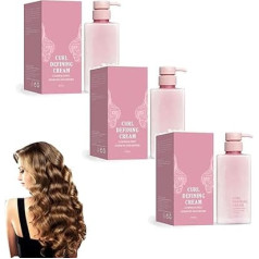 Curl Defining Cream (450 ml), Curly Anti-Wrinkle Cream, Curly and Wave Hair Moisture Protection Cream with Milk Fruc Curl Defining Cream, Controlled Frizz (1, 3 Pieces)