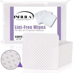 INFILILA Lint Free Nail Wipes, Eyelash Extension, Glue Wipes, 540 Pieces, Super Absorbent, Soft Nail Liposh Remover