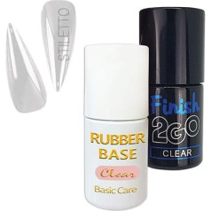 Styletto UV/LED Slimline Basic Set Full Cover Nails Including Base Gel and High Gloss Sealer