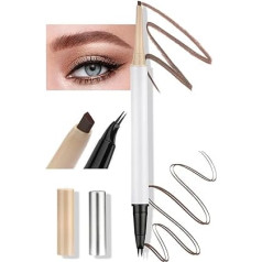 Anglicolor Eyebrow Pencil - Curved Eyebrow Pencil, 2-in-1 Dual-Ended Microblading Eyebrow Pencil, Create Natural Hair-like Eyebrows, Last All Day (03#Dark Brown)