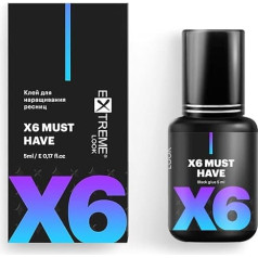 EXTREME LOOK Eyelash Glue X6 Must Have 5 ml for Beginners for One to One & Volume Drying Time 1-2SEK - 7 Weeks Adhesive Force for Low Humidity Heating Summer Season Eyelash Extension