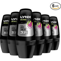 Lynx Epic Fresh Grapefruit & Tropical Pineapple Scent Deodorant Roll On For Men Dry & Fresh for 48 Hours An Iconic Fresh Fragrance Deodorant for Men 50 ml