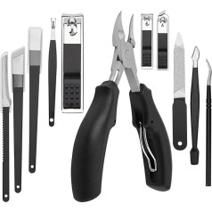 Fingernail and Toenail Clippers for Thick and Ingrown Nails, 11 Pieces Manicure and Pedicure Kits Cutter Care Tools Hand Foot Treatment for Men, Women and Seniors with Travel Case