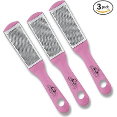 Pack of 3 Double Sided Foot File Foot Rasp File Dead Skin Remover Foot Scrubber Callus Remover Foot Care for Wet and Dry Cracked Feet (Pink Foot Scrubber)