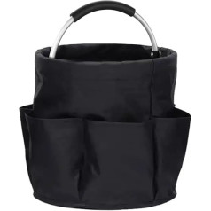 Cleaning Organizer Basket Oxford Cloth Garden Tools Organizer with Handle Foldable Lightweight Cleaning Caddy for Home Crafts (Black)