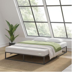 ‎Novilla Novilla Bettgestell 120 x 200 cm,Bettrahmen 25 cm Hohe, Bettgestelle mit Lattenrost Holzlattenunterstützung, Stauraum unter dem Bett,Schwarz