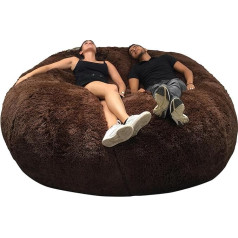 Bananair XXL Bean Bag with Filling - Size 200 cm - Soft and Comfortable - Machine Washable Faux Fur Cover - Generously Filled with Foam - Giant Bean Bag, Armchair, Sofa - Colour Chocolate