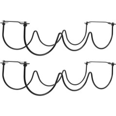 ‎Hemoton Hemoton Wrought Iron Wine Rack Liquor Bottle Organizer Rack Farmhouse Decoration Kitchen Storage Bar Kitchen Black 2 Pack