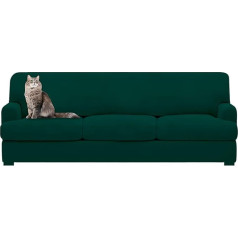 ‎Molasofa T Pillow Sofa Slipcovers with 3 Individual T Pillow Shape Seat Covers for Home Decoration, 4 Pieces Stretchable Washable Lint Free Non-Slip Sofa Slipcover (Sofa, Peacock Blue)