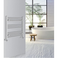 ‎Warmehaus WarmeHaus 600mm x 600mm Chrome Straight Bathroom Heater Central Heating Towel Rail