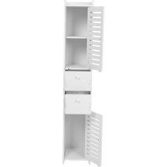 Cocoarm Bathroom Cabinet, Bathroom Tall Cabinet, Standing Bathroom Shelf, Bathroom Furniture, Toilet Cabinet with 2 Drawers and 2 Doors for Office, Living Room, Kitchen, Entrance Area, White