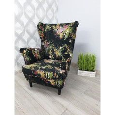 Marthome Single Sofa Lounge Chair with Footrest, Living Room Chair, Fabric Chair - Relax Armchair, TV Wing Chair, Comfortable Lounge Chair Living Room - Scandinavian Armchair (Pattern 5)