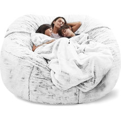 Topchances Large Versatile Bean Bag Cover Adult Kids Living Room Furniture Soft and Comfortable for Bean Bag Chairs Relaxing and Sleeping Easy to Clean (No Filling) (White, 1.8m)