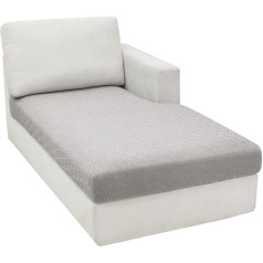 ‎Chelzen CHELZEN Sofa Seat Cushion Cover, Highly Elastic Seat Cover, Stretch Sofa Seat Cover, Protective Sofa Cover, L-shaped Corner Sofas for Living Room (Chaise Lounge, Silver Grey)