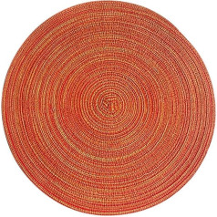Amdxd Tischset Abwaschbar Modern Rund 4er Set, Polyester Platzmatten Tisch Kreis Gewebt Muster Anti-Rutsch, Tischuntersetzer Natur Orange für Zuhause Restaurant Speisetisch, 30CM