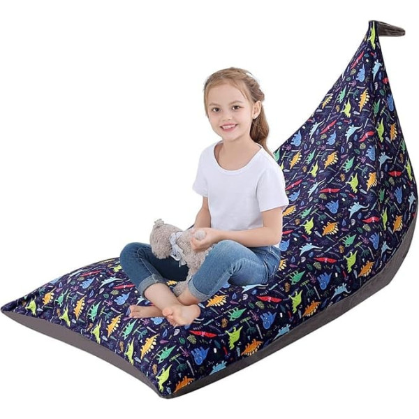 Kolacen Children's Bean Bag Cuddly Toy Storage Bean Bag Kids Toy Stuffed Toy Bean Bag Children's Room Children's Lounger Bean Bags Foldable Large Capacity Children's Couch for Children Adults Dark