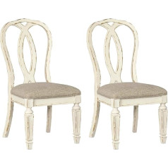 Signature Design By Ashley Realyn Dining Room Chair, Splat Back, Chipped White