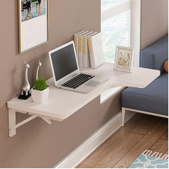 Generisch Wandmontierter klappbarer Ecktisch, multifunktional, Klapptisch, Werkbank für Zuhause, Büro, Weiß