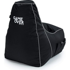 Game Over Video Gaming Bean Bag Gaming Chair | Indoor Living Room | Side Pockets for Controller Headset, Holder | Ergonomic Design for Dedicated Gamers