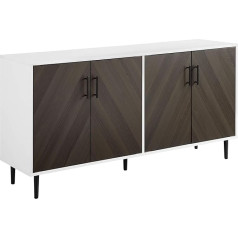 Walker Edison Caye Modern 4 Door Book Match Buffet 58-inch, Ash Brown/ White