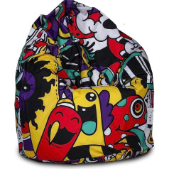 Ecopuf Mega Sako Bean Bag with Removable Cover XL Bean Bag Polyester Waterproof Design Bean Bag Outdoor Bean Bag Outdoor Bean Bag Outdoor Bean Bag Size 85 x 135 cm