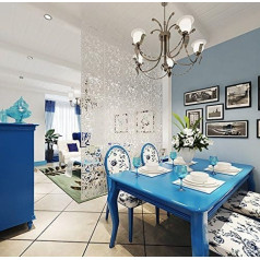 Myeussn 12 Pieces DIY Room Divider Screen Plastic Hanging Canvas Wall Sticker Study Sitting Room Divider Living Room Bedroom Rooms Dining Hotel Bar School Decoration