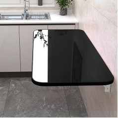 Generisch Wandmontierter Klapptisch für Waschküche und Küche, platzsparend, zusammenklappbarer Wandschreibtisch, Werkbank, schwebender Wandschreibtisch mit Klappfunktion, schwarz, kleine Größe